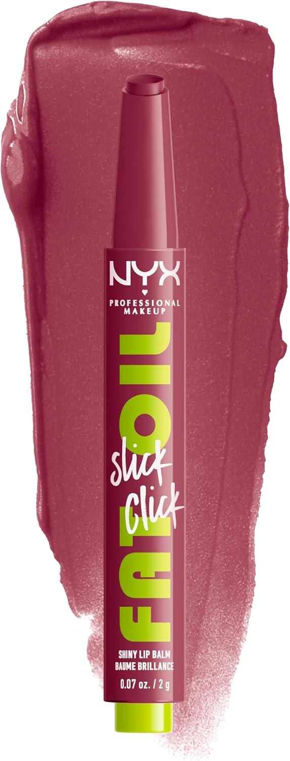 NYX Professional Makeup Verzorgende lippenstift voor maximale kleur, verzorging en vocht, met avocado, frambozenolie en bergbessenolie, veganistische formule, Fat Oil Slick Click, That’s Major