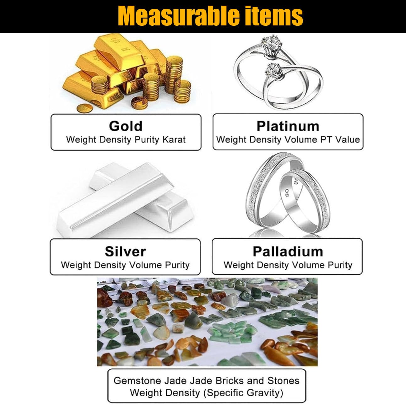 Kommerzielles Goldreinheitsmessgerät,Goldreinheitsprüfgerät,Golddichtemessgerät 0,01 G/0,005 G,Komplettes Digitales Analysegerät für Gold,Silber,Platin Und Palladium 1200k