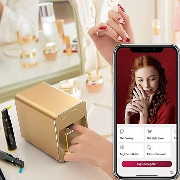 3D Smart Automatic Nail Printer Machine,Multifunction Portable Mobile Nail Painting Machine for Kid/Nail Studio/Manicurist/Nail Lovers,Endless Design Possibilities