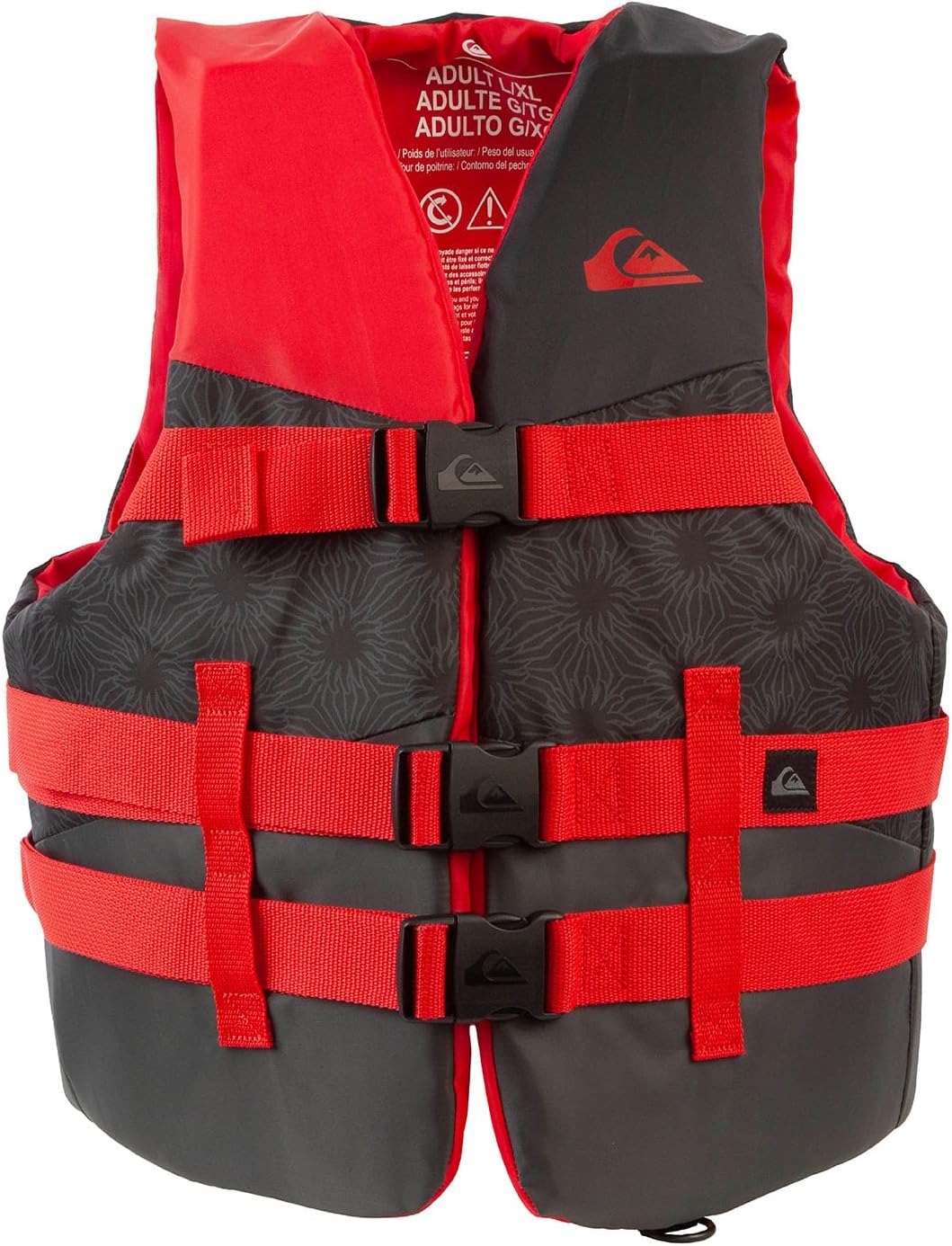 QUIKSILVER USCG Approved Men's Life Jacket Type III PFD, Lightweight EPE Foam Life Vest with Quick-Release Buckles, for Waterskiing, Boating and Kayaking Paddling Fishing Watersports