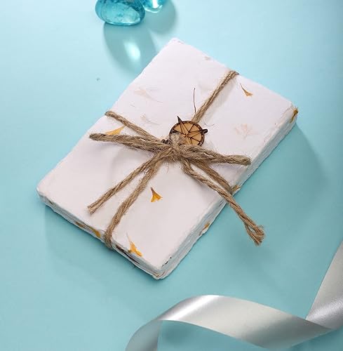 Miniatura 8 de Wanderings Tarjetas de papel blanco hechas a mano con pétalos de flores incrustados reales, paquete de 50 de 4 x 6 pulgadas, papel para tarjetas