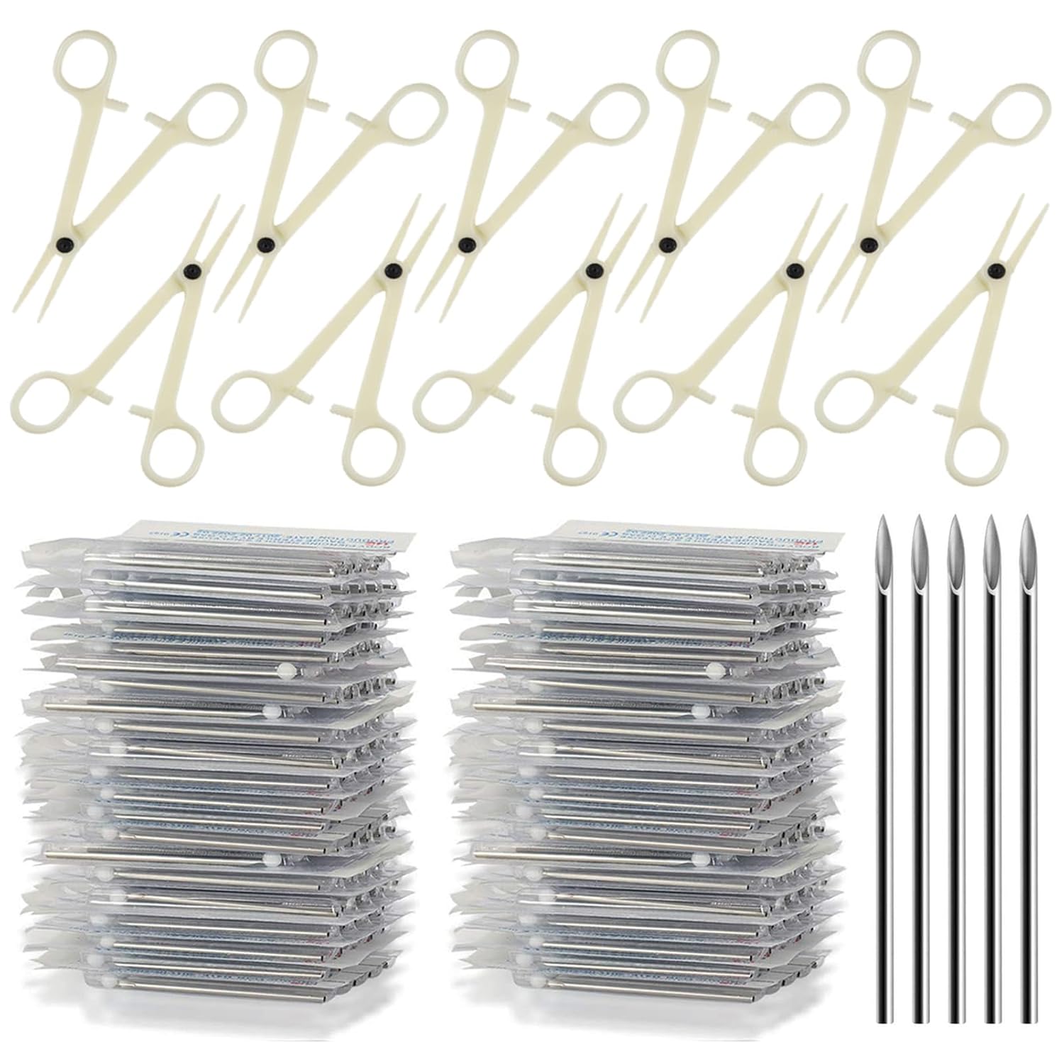 Rayyl Disposable Piercing Clamps Kit 75pcs Piercing Forceps
