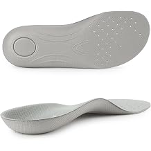 Knixmax Outdoor Women Ultra Thin Corrective Insoles for Crocs Clogs Ultra Thin Shoes Inserts with Arch Support, Breathable Waterproof Sockless Barefoot Liners for Replacement Grey Size US11/EU45-46
