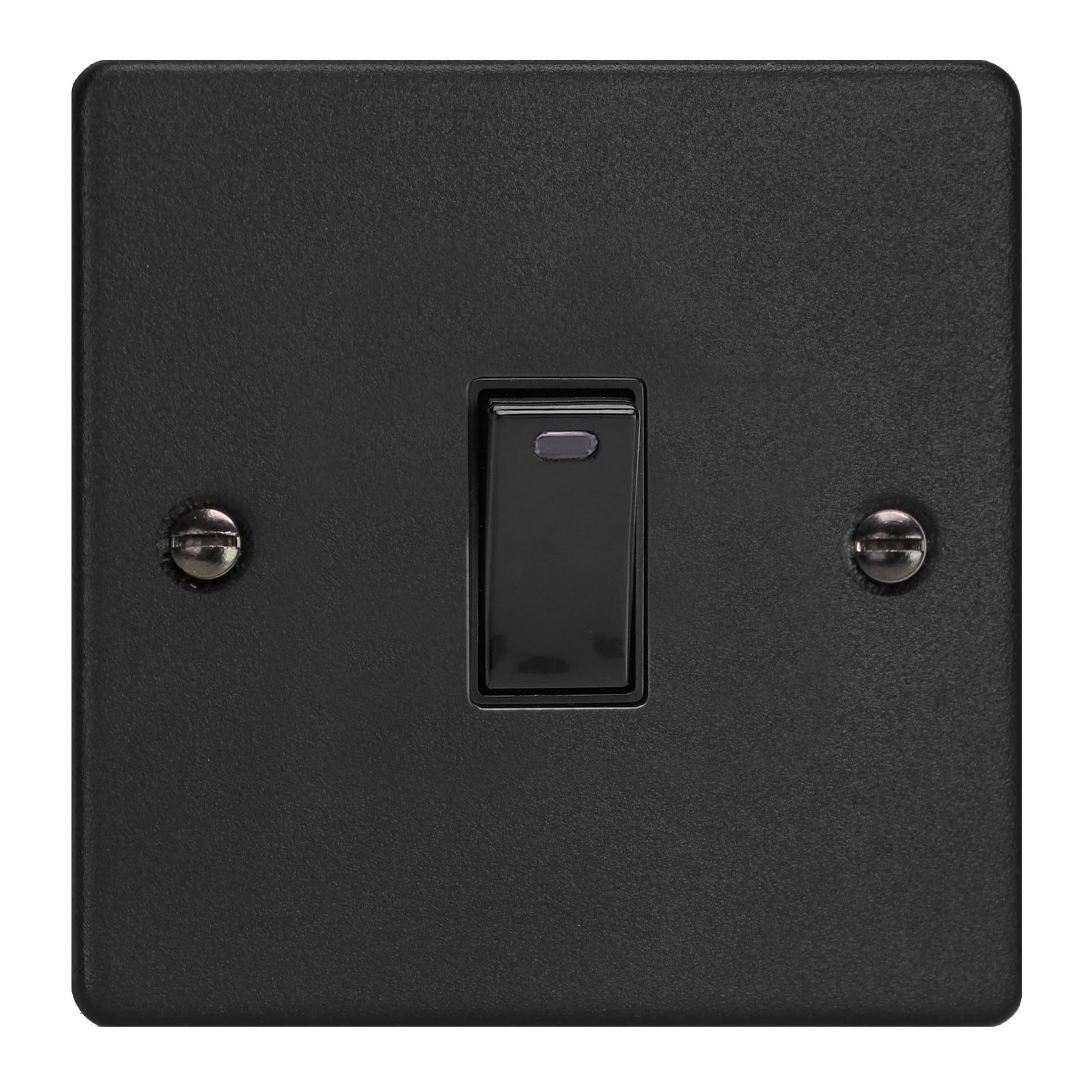Varilight 1-Gang 20A Double Pole Rocker Switch + Neon Indicator Light Matt Black