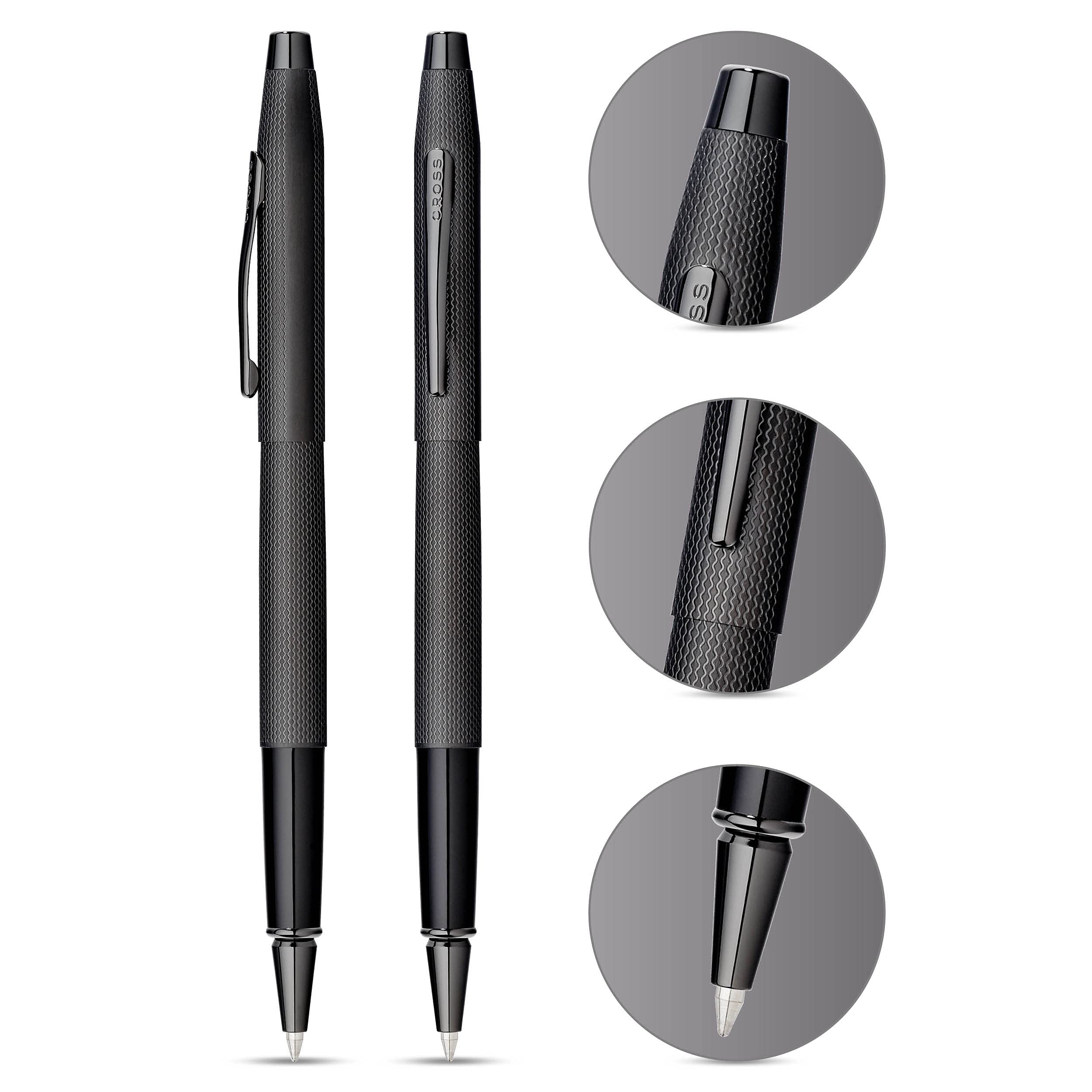 Cross Classic Century Refillable Gel Ink Rollerball Pen Medium Rollerball Includes Premium Gift Box - Brushed Black — view 2