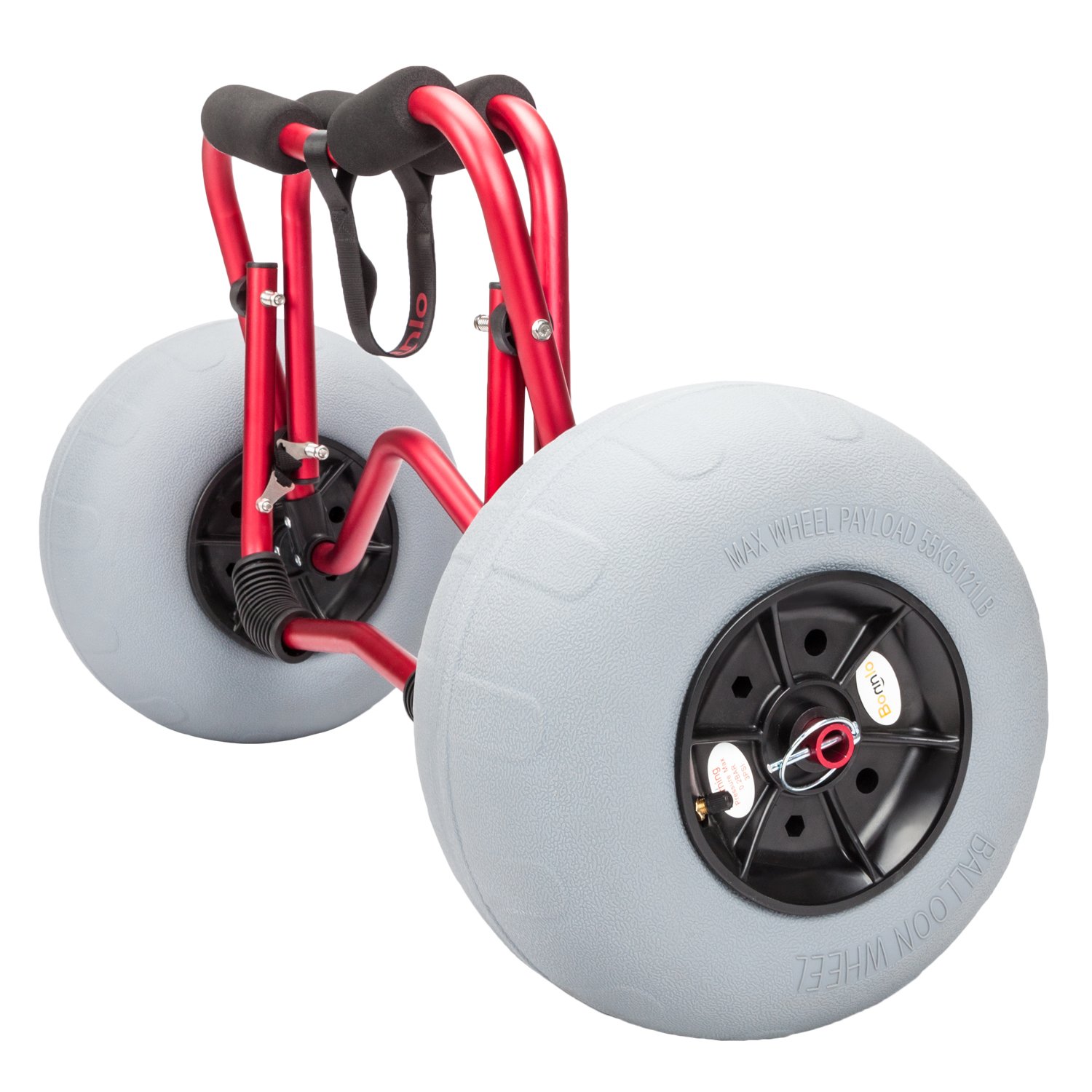 Bonnlo Kayak Beach Cart with Balloon Wheels Canoe Dolly Foldable Paddle