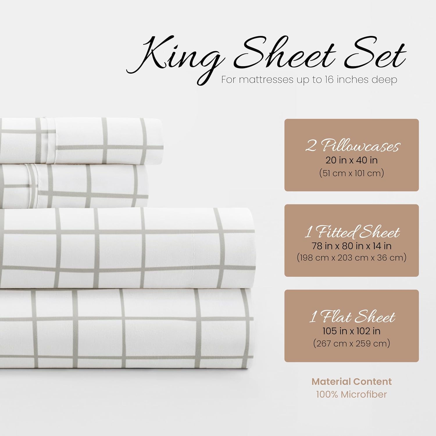 Linen Market 4 Piece California King Bedding Sheet Set (Light Gray) - Sleep Better Than Ever with These Ultra-Soft Cooling Bed Sheets for Your California King Size Bed - Deep Pocket Fits 16" Mattress