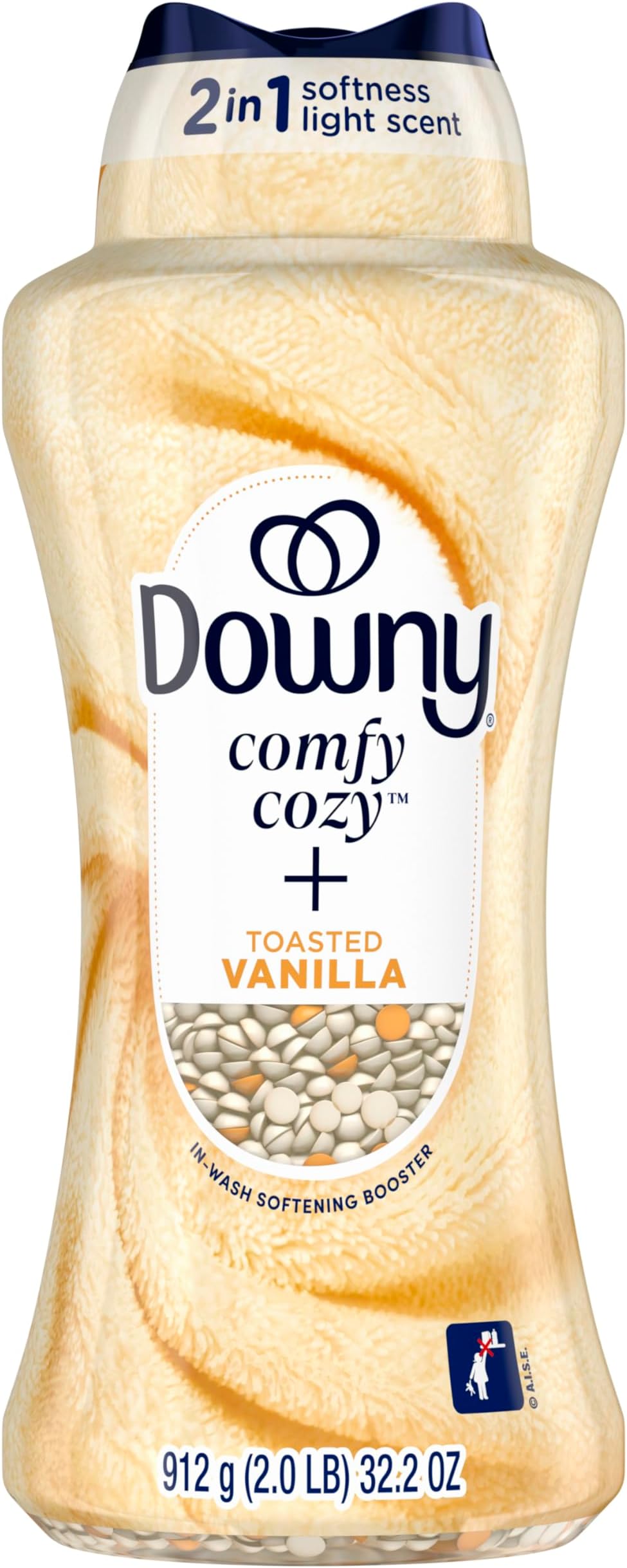 Downy Comfy In-Wash Laundry Scented Booster Beads, Toast Vanilla Scent, 32 oz, Softness and Freshness