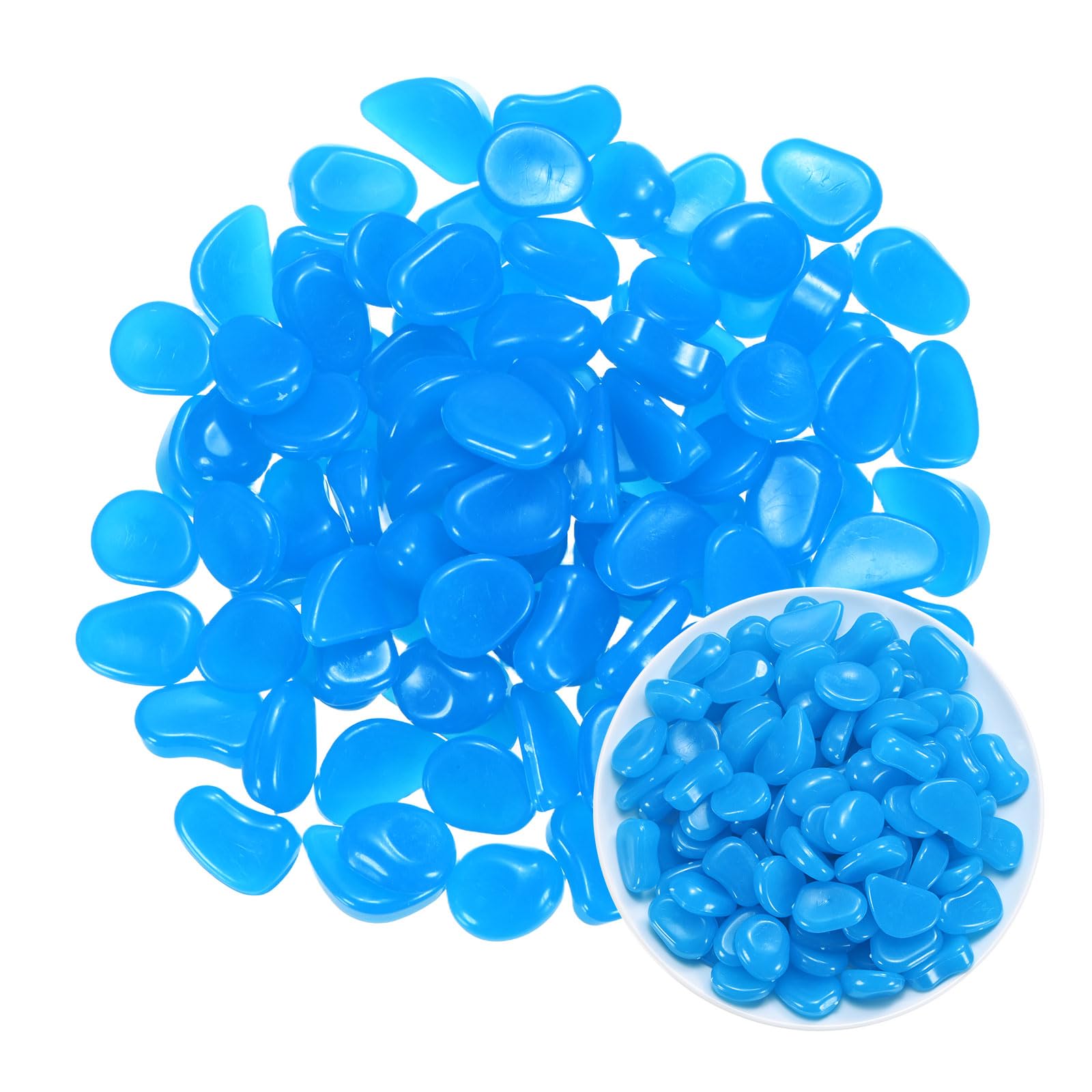 M METERXITY 50-Pack Glow in the Dark Rocks 1.06" Resin, Dark Blue