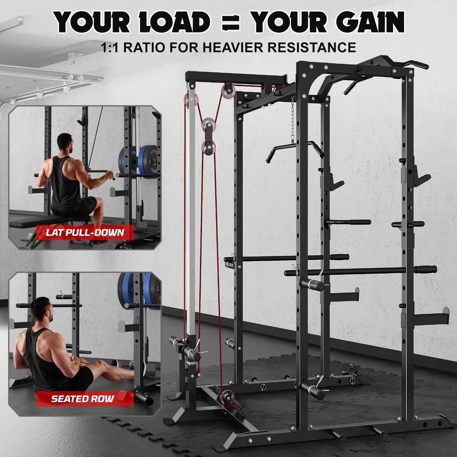Goimu C1 Power Cage pulley system for lat pulldowns and seated rows