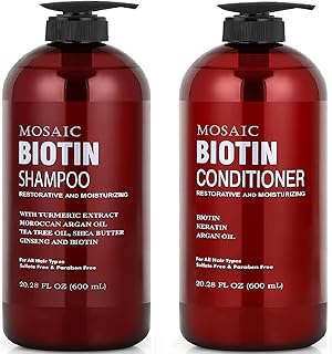 Biotin Shampoo and Conditioner Set for Hair Growth, Thinning Hair Treatment, Hair Thickening Products for Women & Men, Paraben & Sulfate Free, 20.2 FL Oz Each