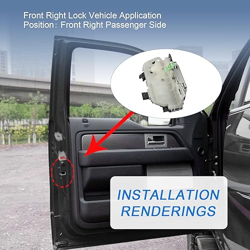 Miniatura 6 de Actuador de pestillo de bloqueo de puerta lateral del pasajero delantero derecho compatible con Ford Explorer 2011-2019 Ford F-150 2010-2014 Ford