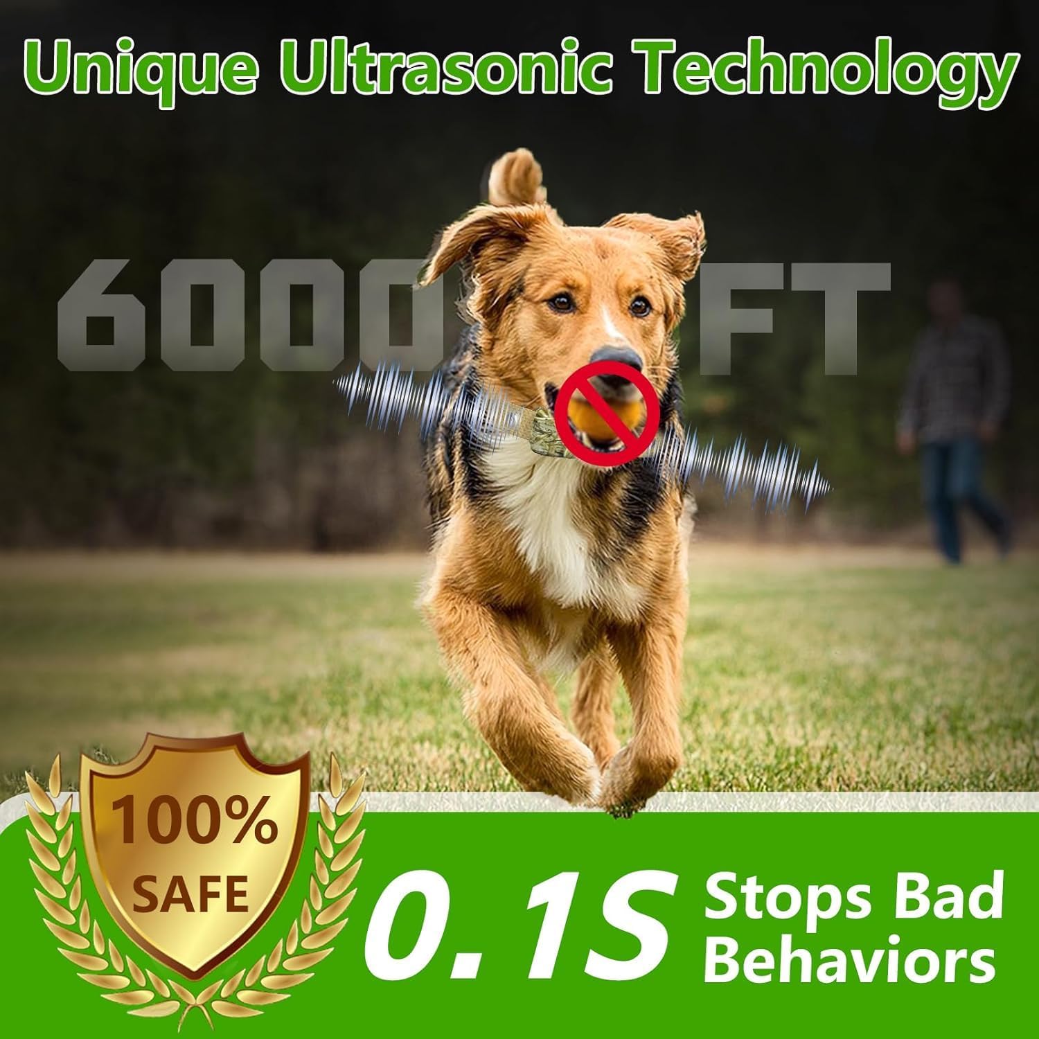 Htcuto Wireless Dog Fence System for 2 Dogs with 2 Collars Electric Dog Fence Mulit Dogs Training Shock Collar with Remote 856 Acre Ultrasonic Waterproof Portable Outdoor Safe Pet Containment System