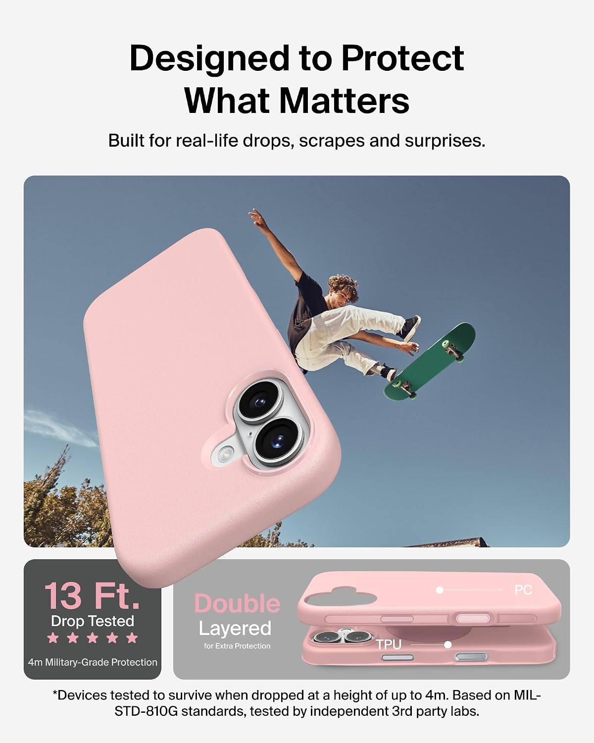 Belkin for iPhone 17 Case, Protect, MagSafe Compatible w/Anti-Scratch & Anti-Yellowing Treated Coating, Touch Sensitive Camera Control - Military Grade, Slim Design, Shockproof, Protective