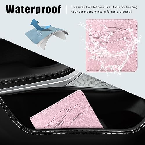 Miniatura 10 de Soporte para registro y seguro de automóvil, organizador de documentos de tarjetas de automóvil de 9.4 x 5.1 pulgadas, con cierre magnético,