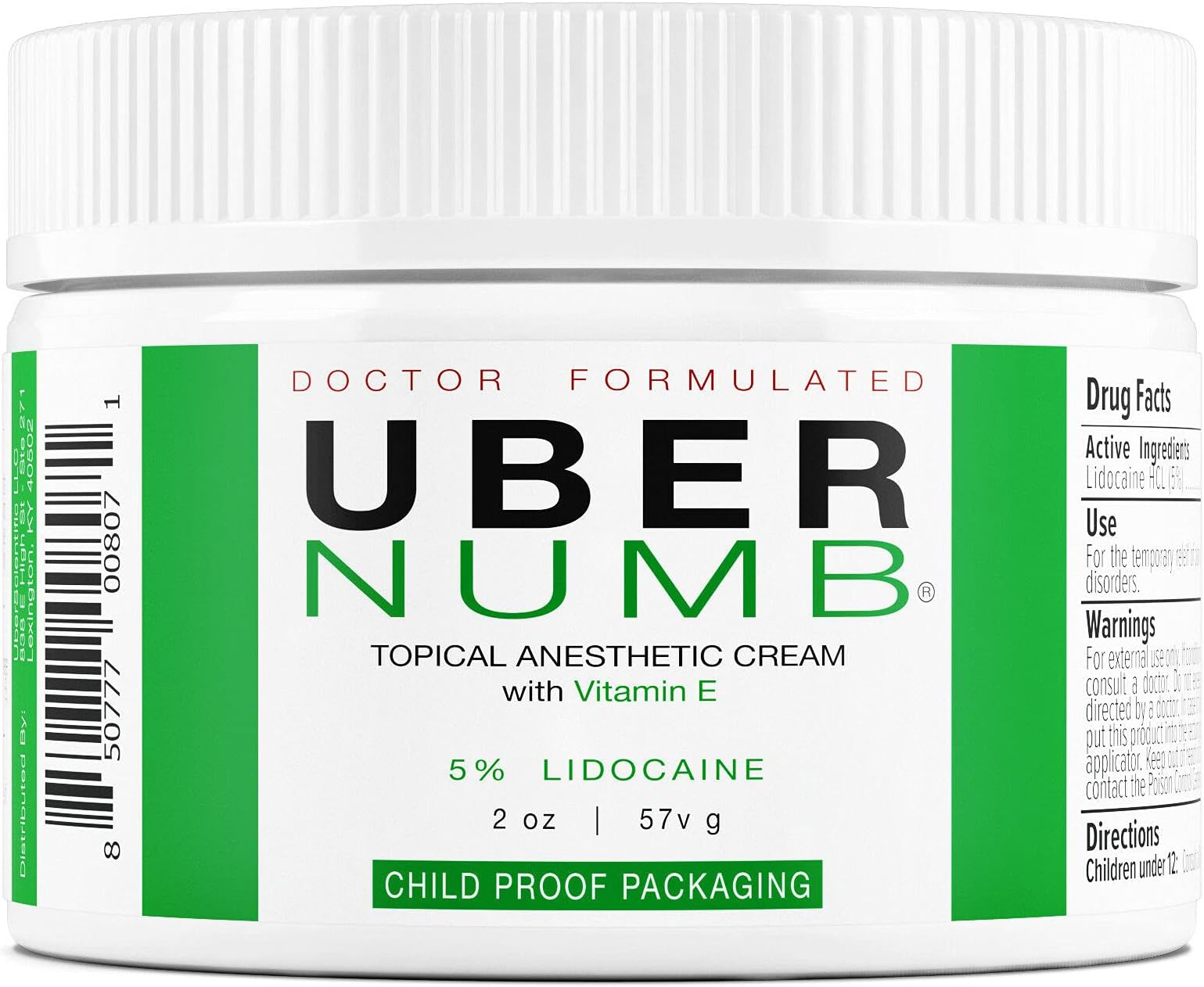 JSLY Uber Numb 5 Percent Lidocaine Crema Anestesica Topica Formula Avanzada Absorcion Rapida
