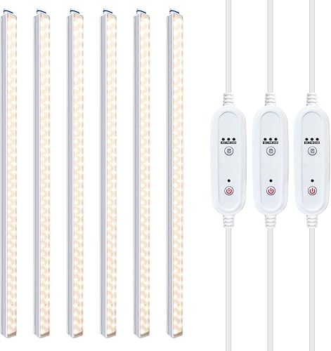 Barrina Luces de cultivo T5 para plantas de interior, luz de crecimiento de espectro completo, 2 pies 90 W (6 x 15 W, equivalente a 560 W), tira de