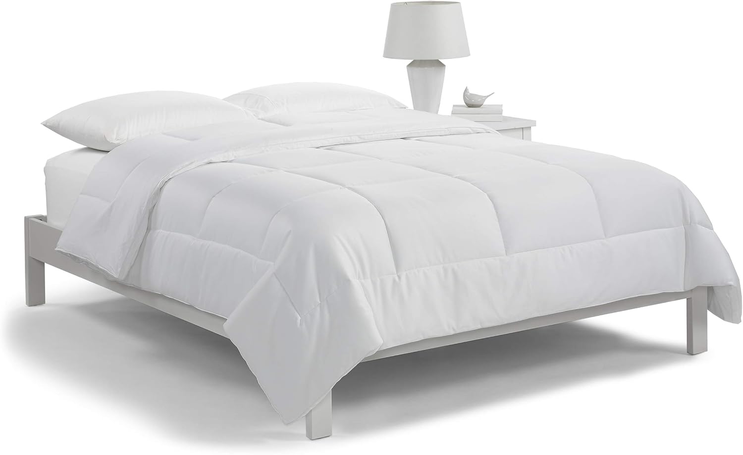 Serta Extra Warmth Quilt-Stitched Fiber Fill Down Alternative Comforter, Twin, White