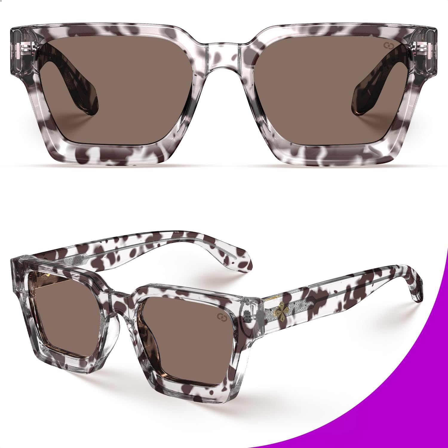 VISOONE Fashion 100% UV400 Protection Rectangle TR90 Y2K Sunglasses Accessories for Women Men RIVER - Image 5