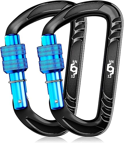 Vista 79 de 12kN (2697 lbs) Heavy Duty Carabiner Clips, for Securing Pets, Outdoor, Camping, Hiking, Hammock, Dog Leash Harness, Keychains