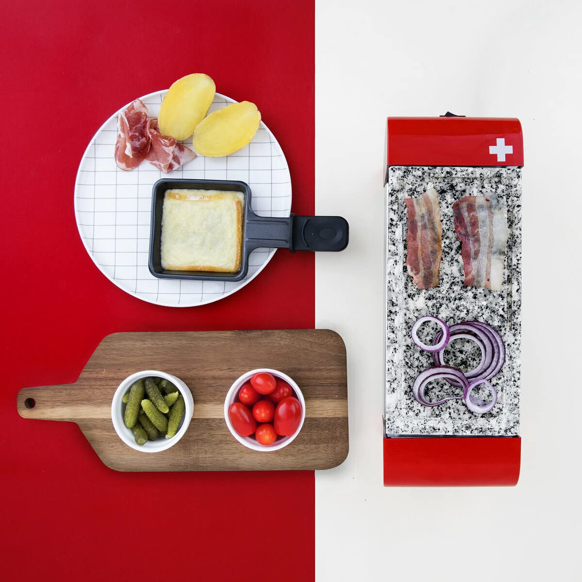 H.KOENIG RP2 APPAREIL A RACLETTE PIERRE + GR20 PLANCHA GRILL ET PANINI