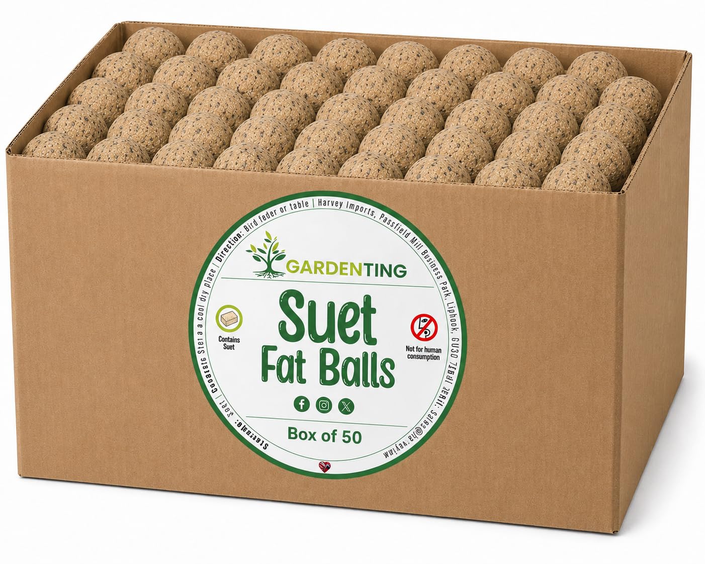 Premium Suet Fat Balls Wild Bird Food, Pack of 50