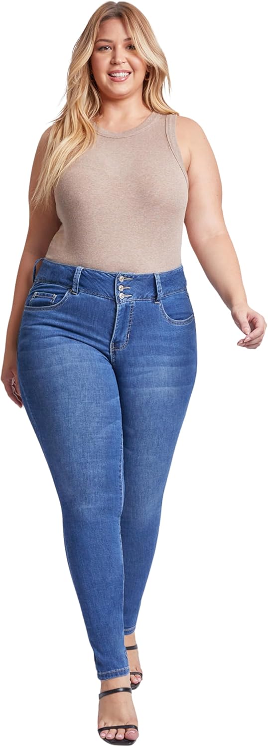 Royalty for Me Womens Women's Plus Basic 3-Button High Rise Skinny JeanJeans - Image 6