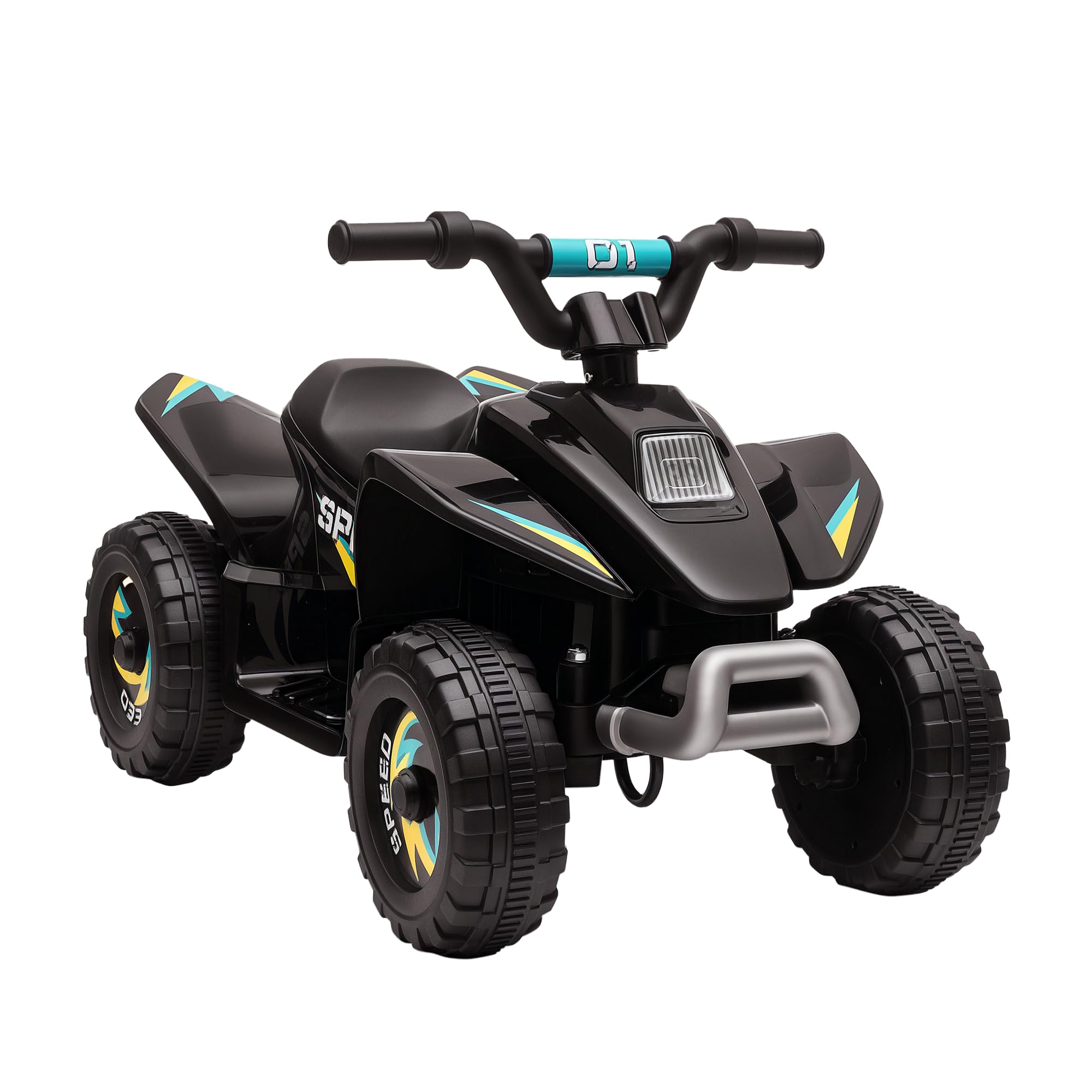 HOMCOM 6V Kids Electric Ride on Car All Terrain Vehicle Toy Quad Bike w/Forward Reverse Functions Toddlers for 18-36 Months Old Black