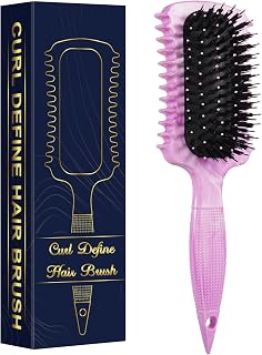 Curl Defining Brush, Curly Hair Brush Products for Effortlessly Detangling Shaping and Styling Women's Men's Curls on All Wet or Dry Hair Types, Reduces Frizz (Marble Purple)