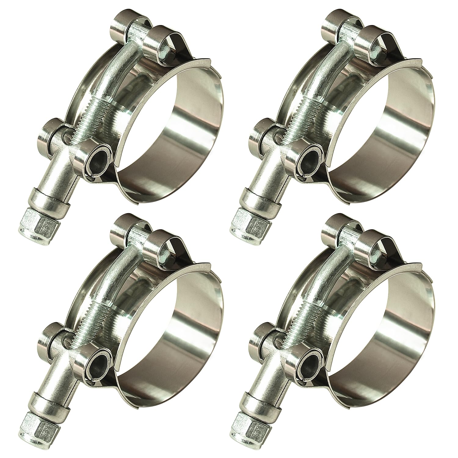 MINERGUY 1 3/16 Inch T Bolt Hose Clamps 304 Stainless Steel, Working Range 1.5"- 1.7" for 1 3/16" Silicone Hose ID, Turbo Intake Intercooler Clamp, 4