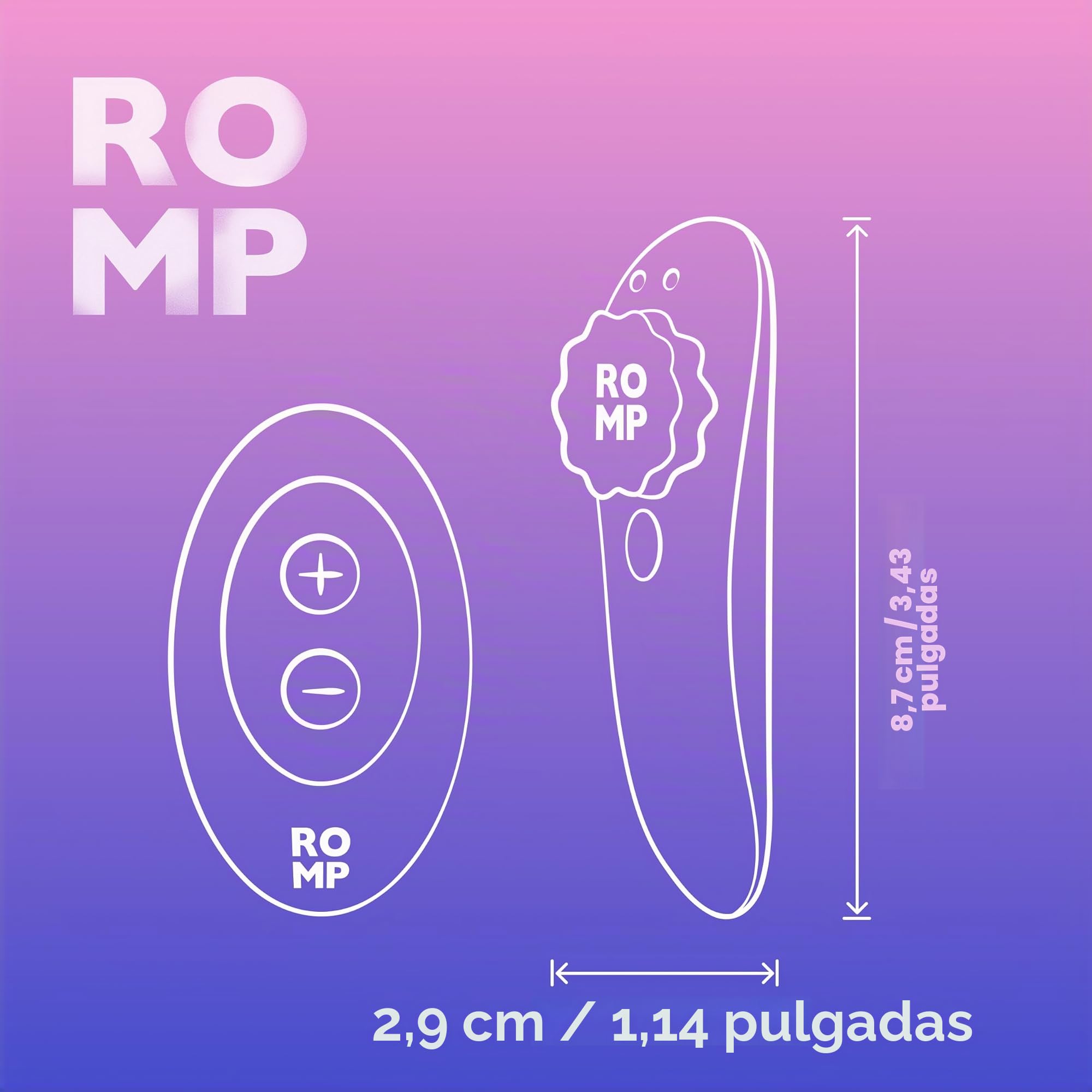 ROMP Party Vibrador de Braguitas Portátil para Mujeres | Juguete Sexual con Mando a Distancia para Parejas | Vibrador de Clítoris Discreto con 7 Niveles de Intensidad | Masajeador Personal para Adulto