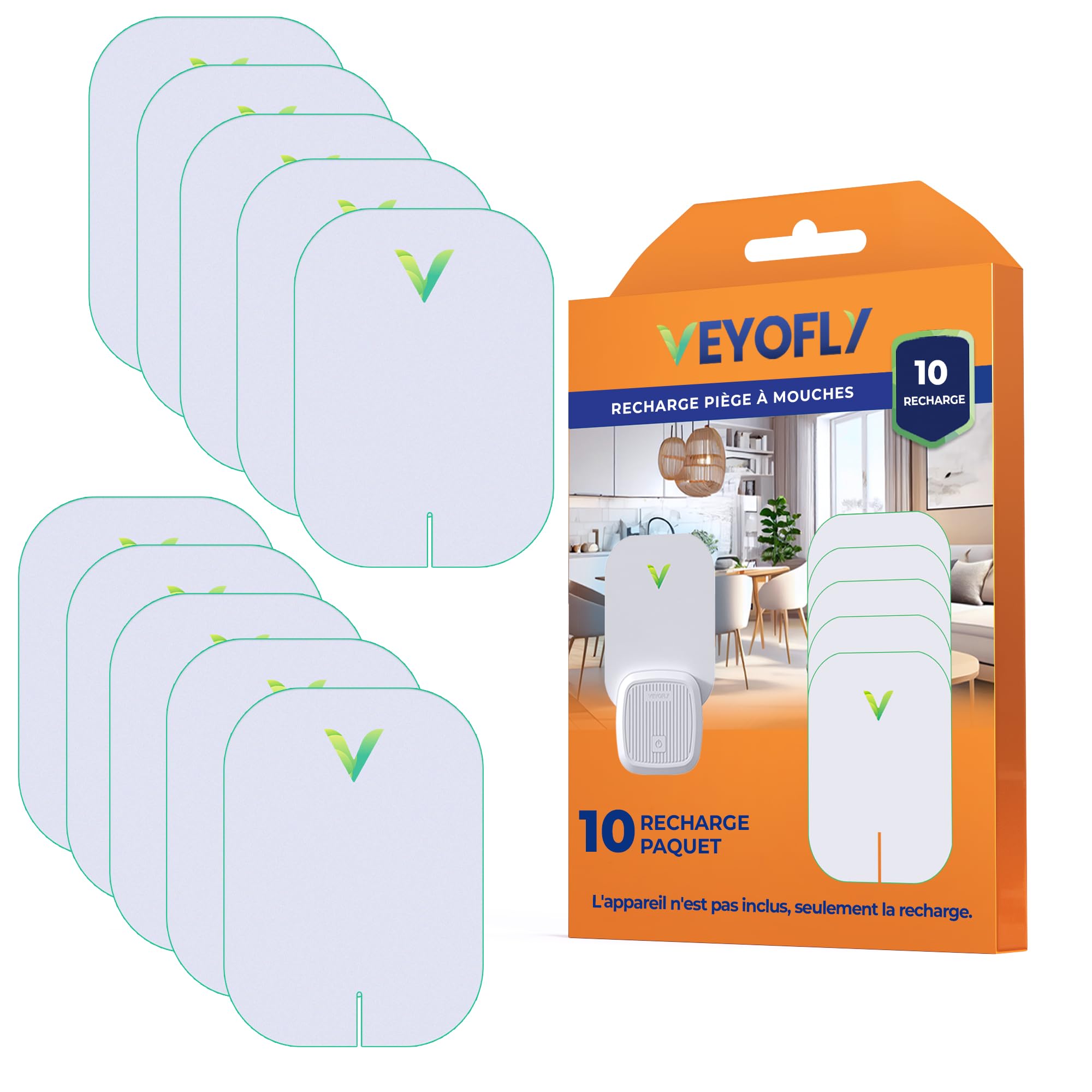 Recharge piège à insectes volants VEYOFLY pour éliminer moucherons et mites de maison