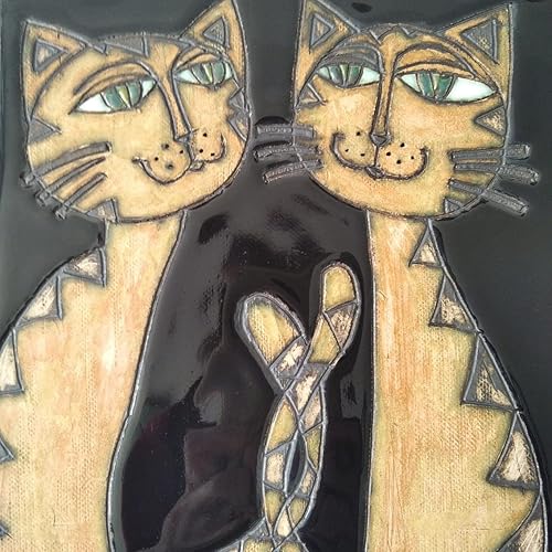 Miniatura 4 de Ceramic tiles, Funny cats tile, Tile covering, Tiles decoration, Tile with cats, Backplash tile, Bathroom tile, Kids room tile, Hanging wall