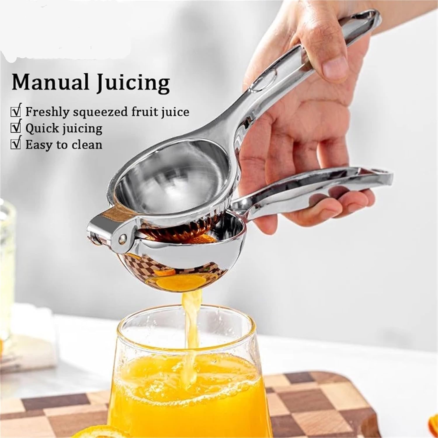 Stainless Steel Manual Juicer - Heavy Duty Lemon & Orange Press For Fresh Home Juice(5PCS)