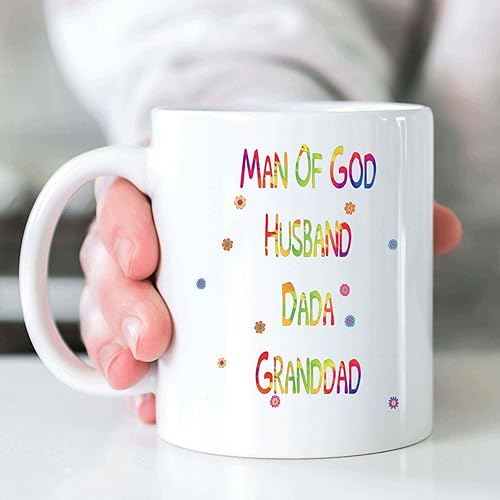 Miniatura 6 de Novelty Gift Family Of Christians Gift for Man Of God Husband - Dada Granddad Prayers Quote - Ideal Easter Present for Grandfather - 11 Oz White