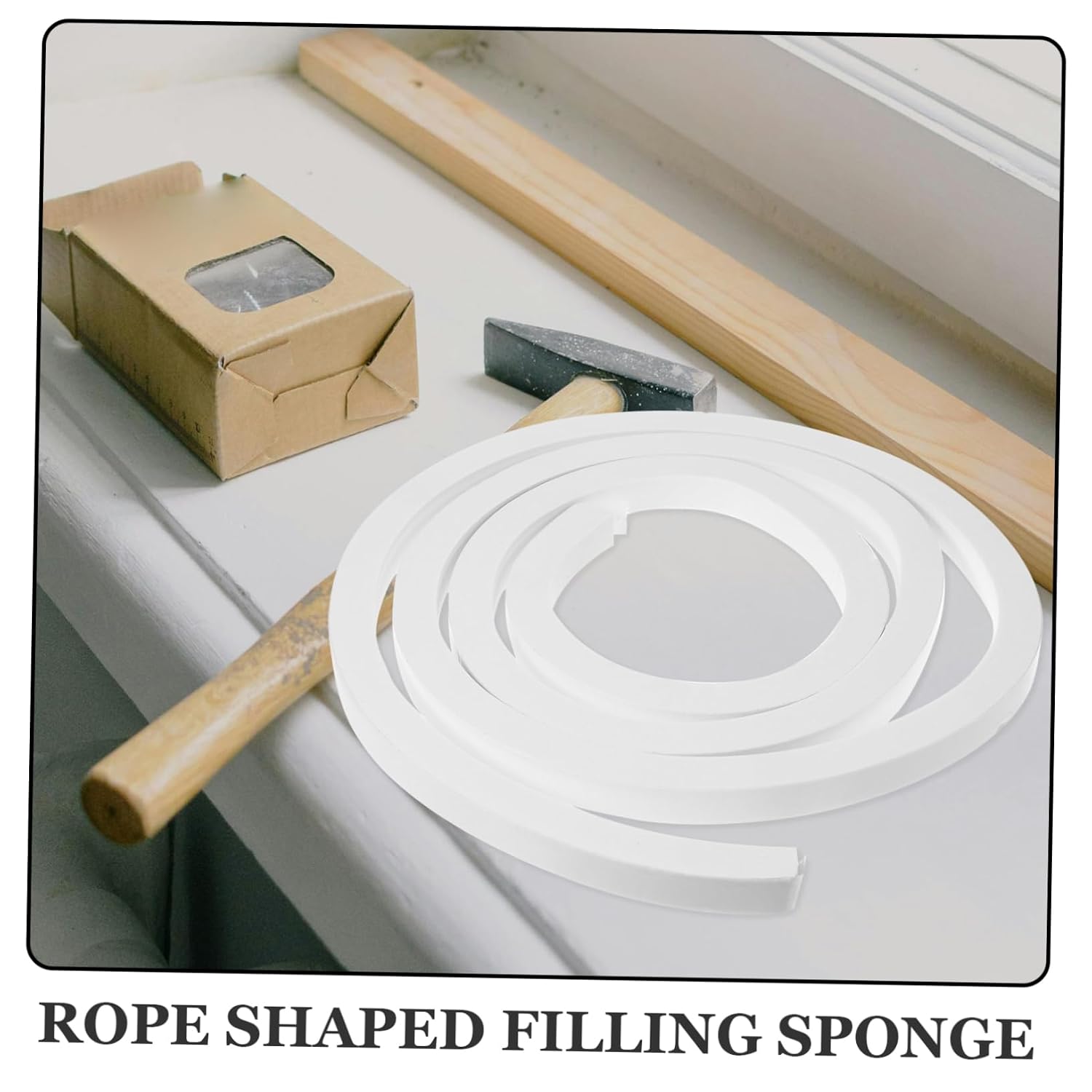 Gatuida Square Gap Filler Strip Caulking Sponge for Concrete Crack Repair Flexible Filler for Car Seat Gap