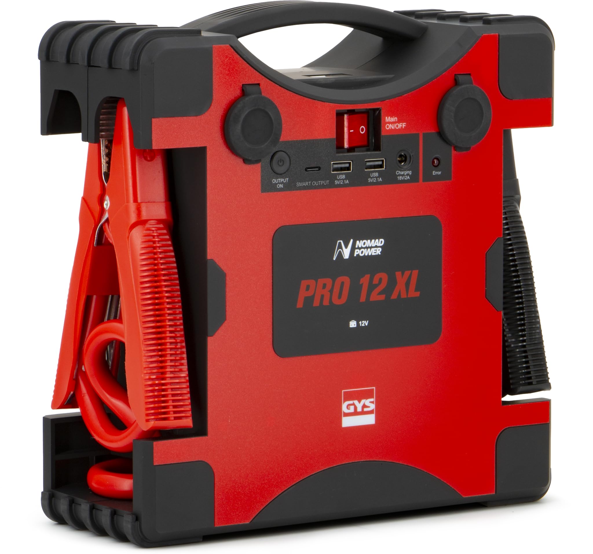 GYS, Nomad Power Pro 12 XL, Démarreur/Booster Batterie Lithium Portable 3000A, Véhicules 12V (Moto, Voiture, Tracteur), Démarrage Sécurisé, Batterie Externe 8Ah (PowerBank), Lampe LED, Ecran LCD