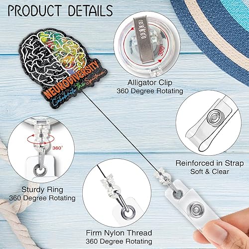 Miniatura 9 de ZBCFSCSB Wee Woo - Carrete de insignia con clip de tiburón de metal, etiqueta de identificación de trabajo de laboratorio de hospital, regalo de