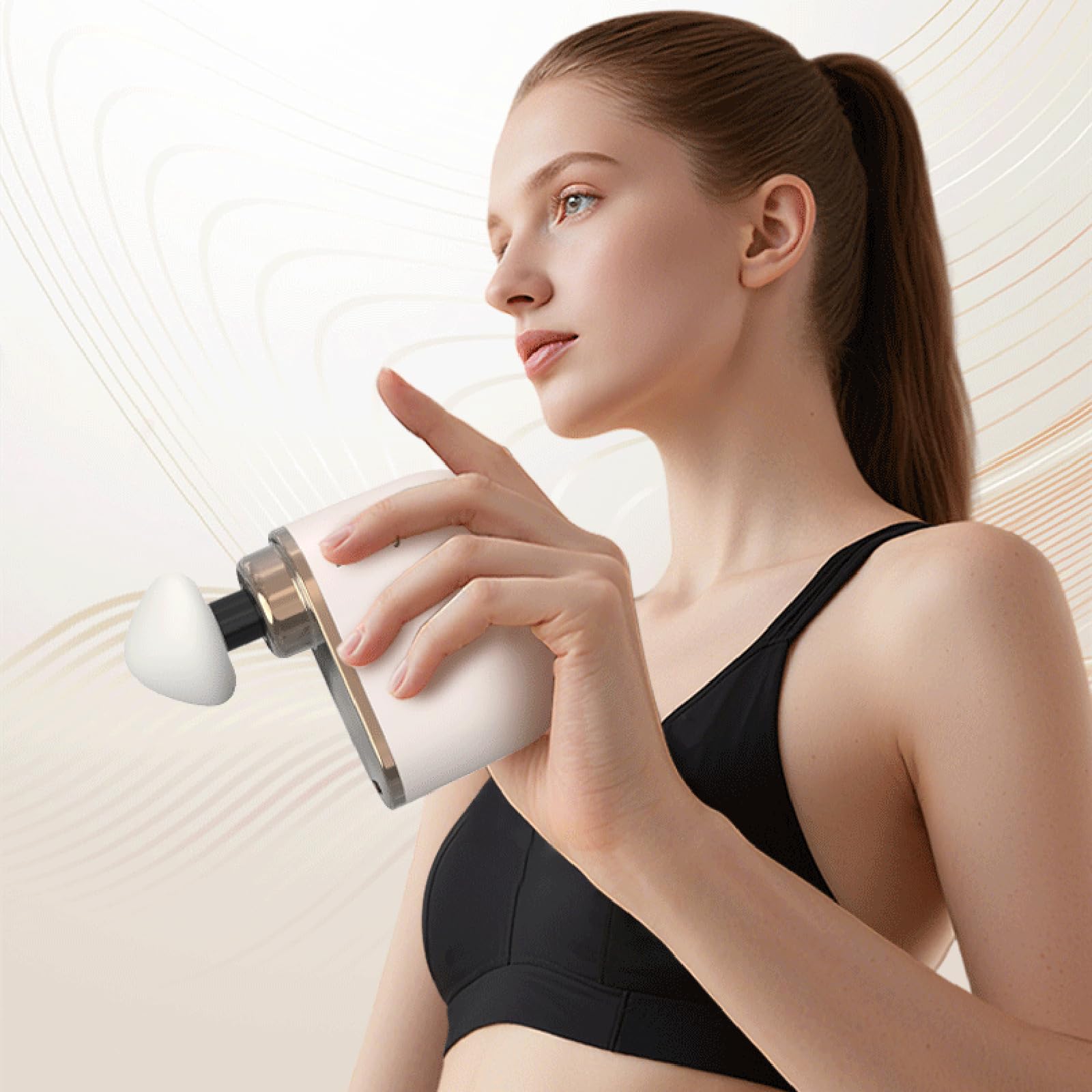 Pocket Massage Gun, Mini Massagepistole, Tiefenmassagegerät mit 3 Massageaufsätzen und 4 Geschwindigkeiten, Klein & Leise Muskel Percussion Massagegerät, Handmassagegerät für Rücken Nacken Beine