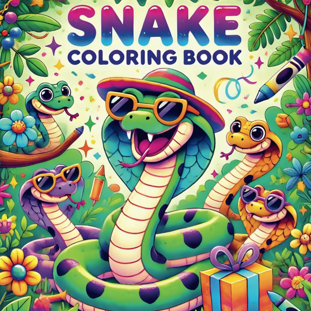 Snake Coloring Book: Interactive Reptile Coloring Book Featuring Snake Illustrations, Educational Nature-Themed Content, and Fun Snake Facts for