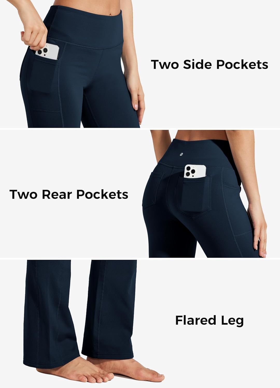 Willit Women's Fleece Lined Pants Yoga Bootcut Thermal Winter Pants High Waisted Flare Leggings Water Resistant - Image 6