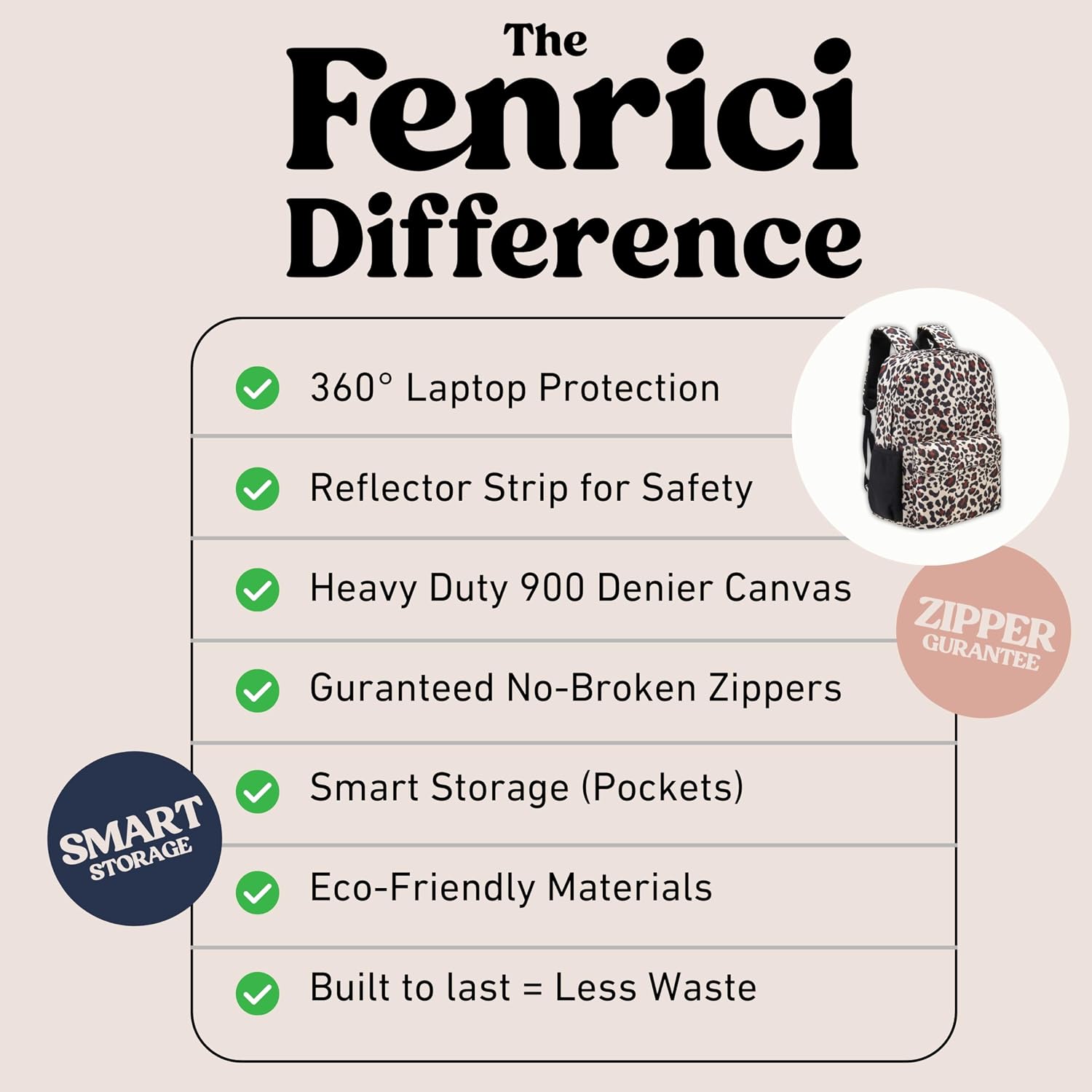 Fenrici Cheetah Backpack for Girls, Teens, Women, Girl's Backpack, Kids' School Bookbags with Padded Laptop Compartment, Cheetah, Animal Print, 17 Inch