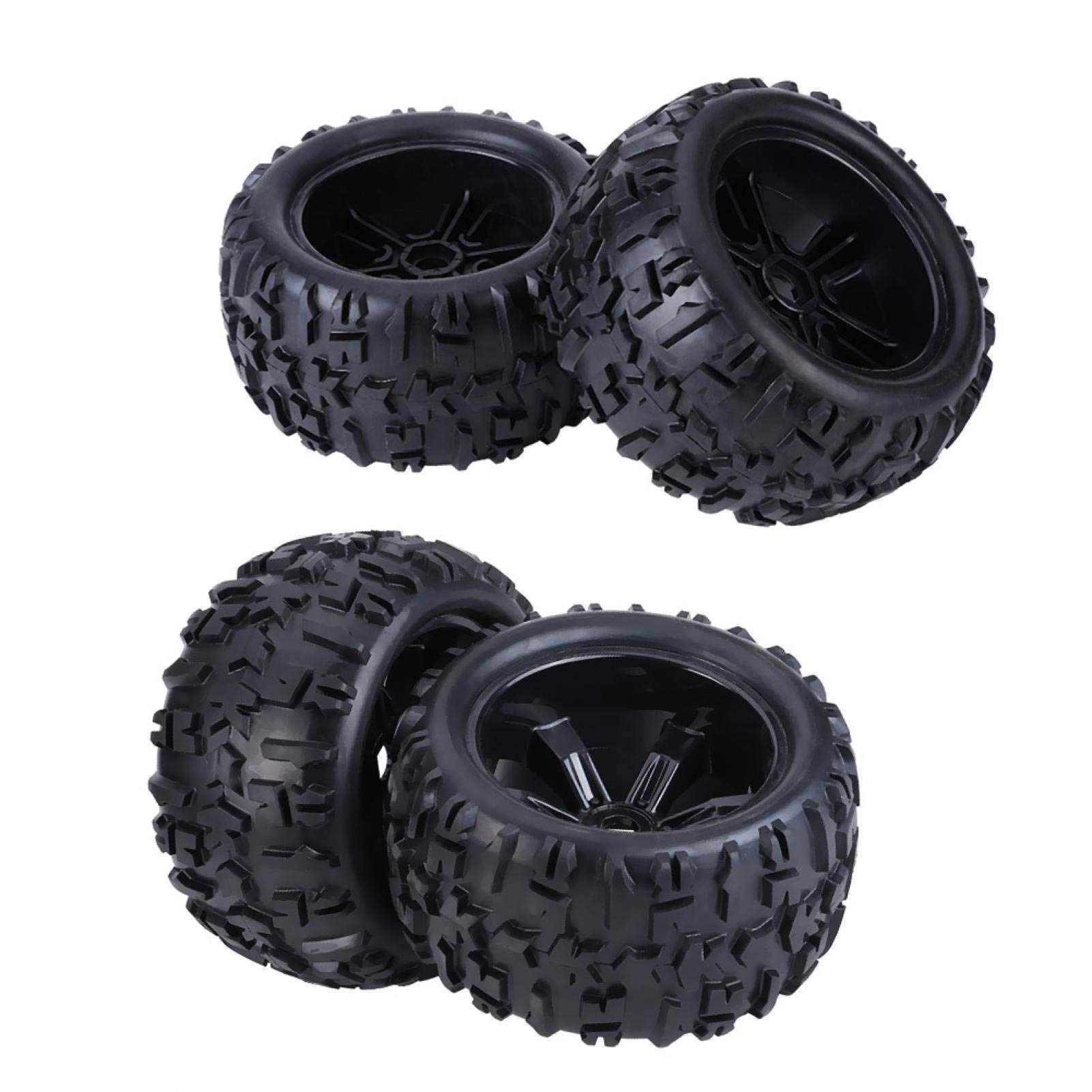 4 Stück RC-Reifen, 150mm RC-Autoreifen aus Gummi rutschfeste Radreifen, 17mm Sechskant, 77mm Breite, RC Autozubehör Für Alle 1/8 RC Truck Car