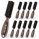 NICEMOVIC Barber Accessories: 10-Piece Mini Brush Set for Blade Trimmer Cleaning, Hair Styling, and Manicure (Brown)