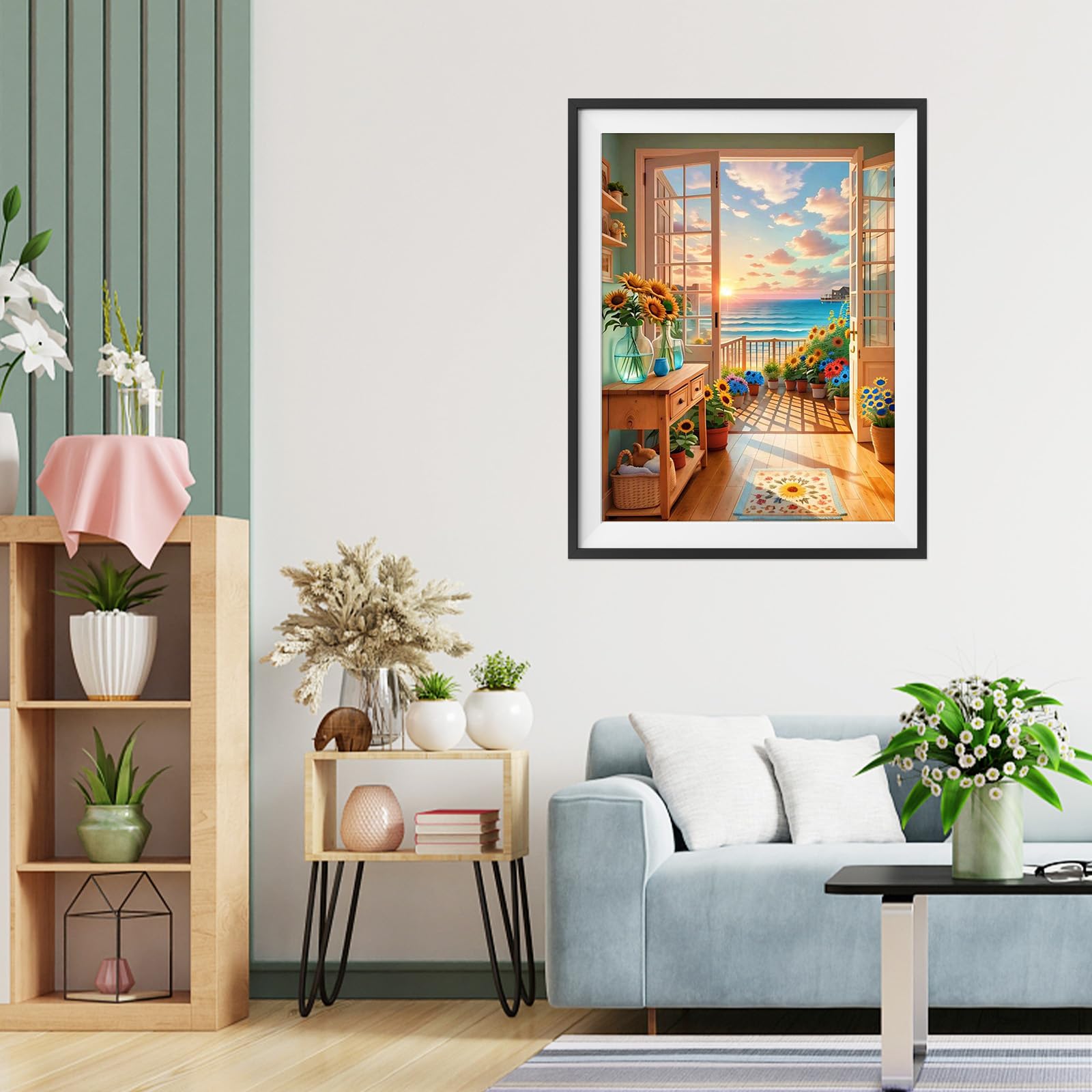 TOSTOG 5D DIY Diamond Painting Kit Completo,Estatua De Buda Y Vela. Diamante Cristal Bordado Punto De Cruz Painting Pinturas Para Adultos Decoración Pared Hogar 30x40 Cm