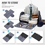 Garment Duffle Bag for Travel Convertible Carry on Garment Bag for Women Men Waterproof Garment Bag with Shoes Compartment 2 in 1 Suit Travel Duffle Bag with Shoulder Strap,Black