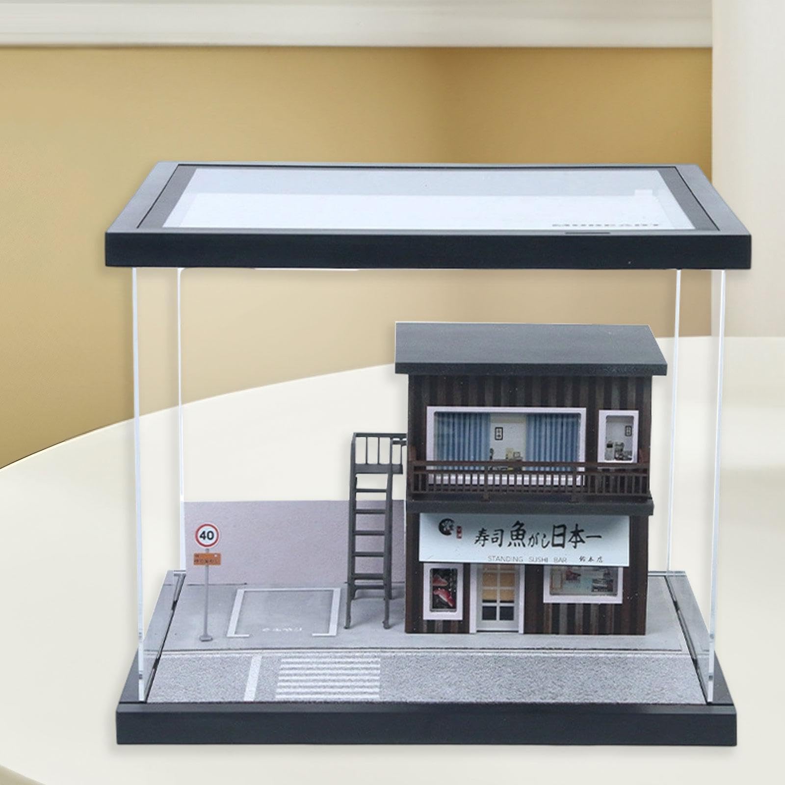 1/64 Modellauto Vitrine Straßenladen Diorama Dekoration Mikrolandschaft Dekor