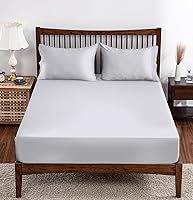Vista 20 de Paquete de 2 sábanas bajeras bajeras de viscosa de bambú tamaño Queen solamente, 400 hilos, bolsillo profundo de 8 a 16 pulgadas, refrescante