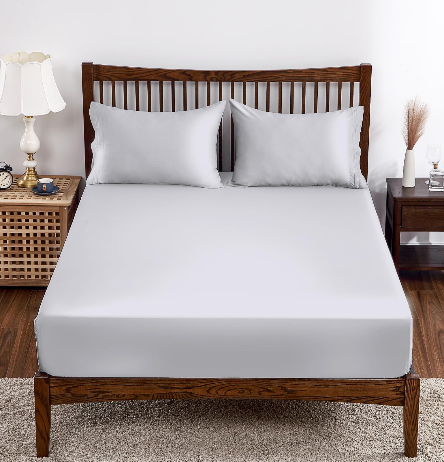 Bamboo Viscose Fitted Sheet Queen Size Only, 400 Thread Count