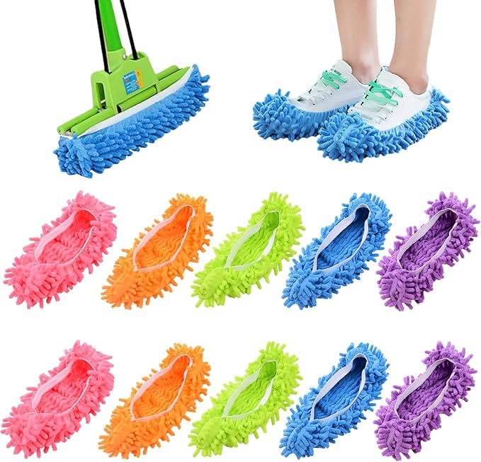 10 Piezas Zapatillas Mopa de Microfibra para Limpieza Multifuncional de Suelos